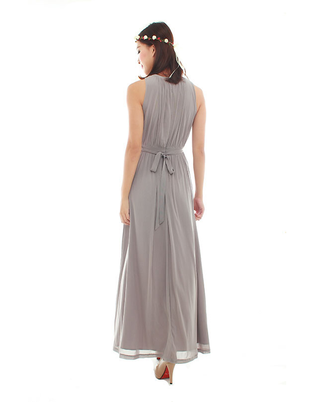 Paris Maxi Dress in Dusty Grey